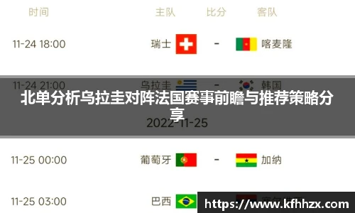 北单分析乌拉圭对阵法国赛事前瞻与推荐策略分享
